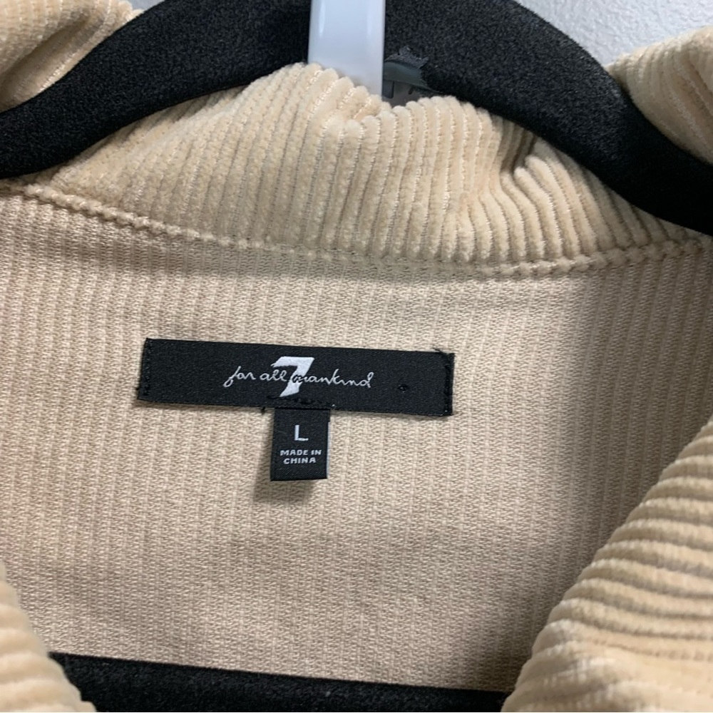 7 for All Mankind Corduroy Oversized Cropped Shirt Jacket - Picture 4 of 6
